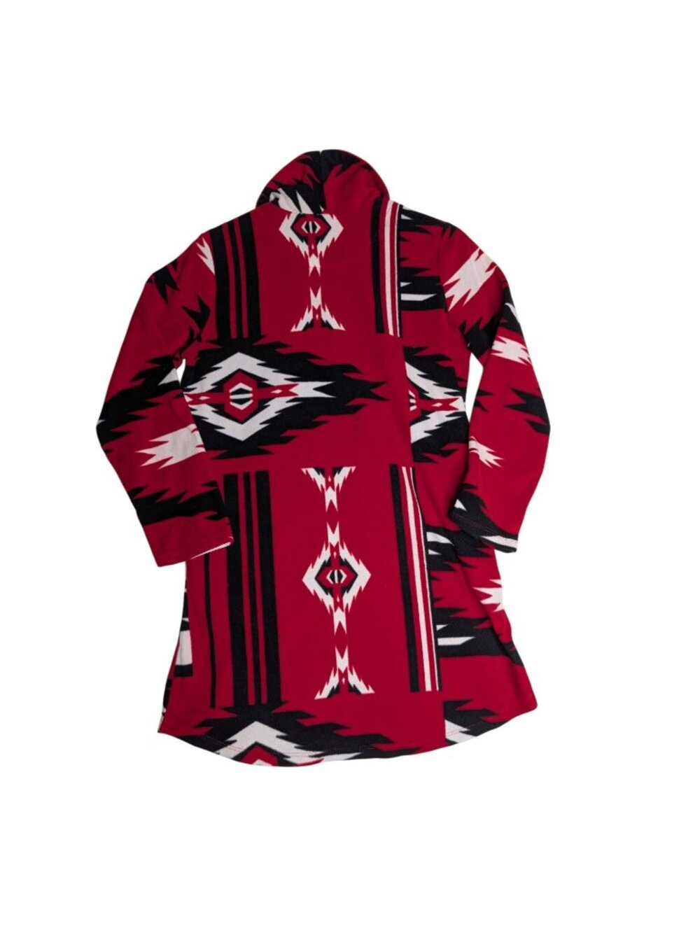 Ralph Lauren Red Aztec Fleece Nightgown Sz M Pockets & Embroidered Crest Logo - Picture 11 of 12